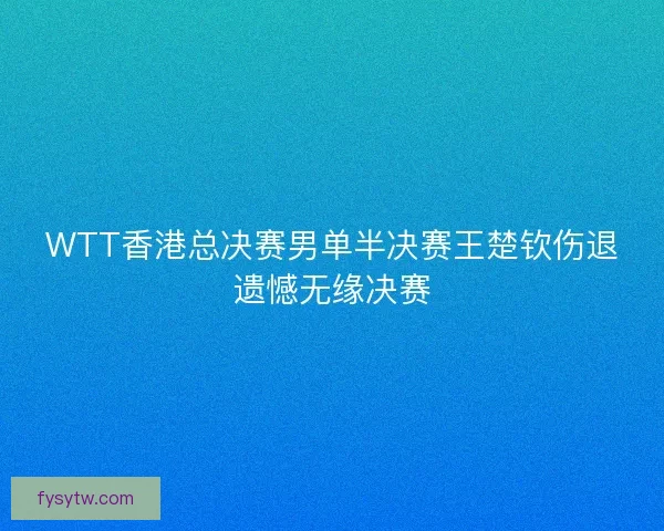 WTT香港总决赛男单半决赛王楚钦伤退遗憾无缘决赛